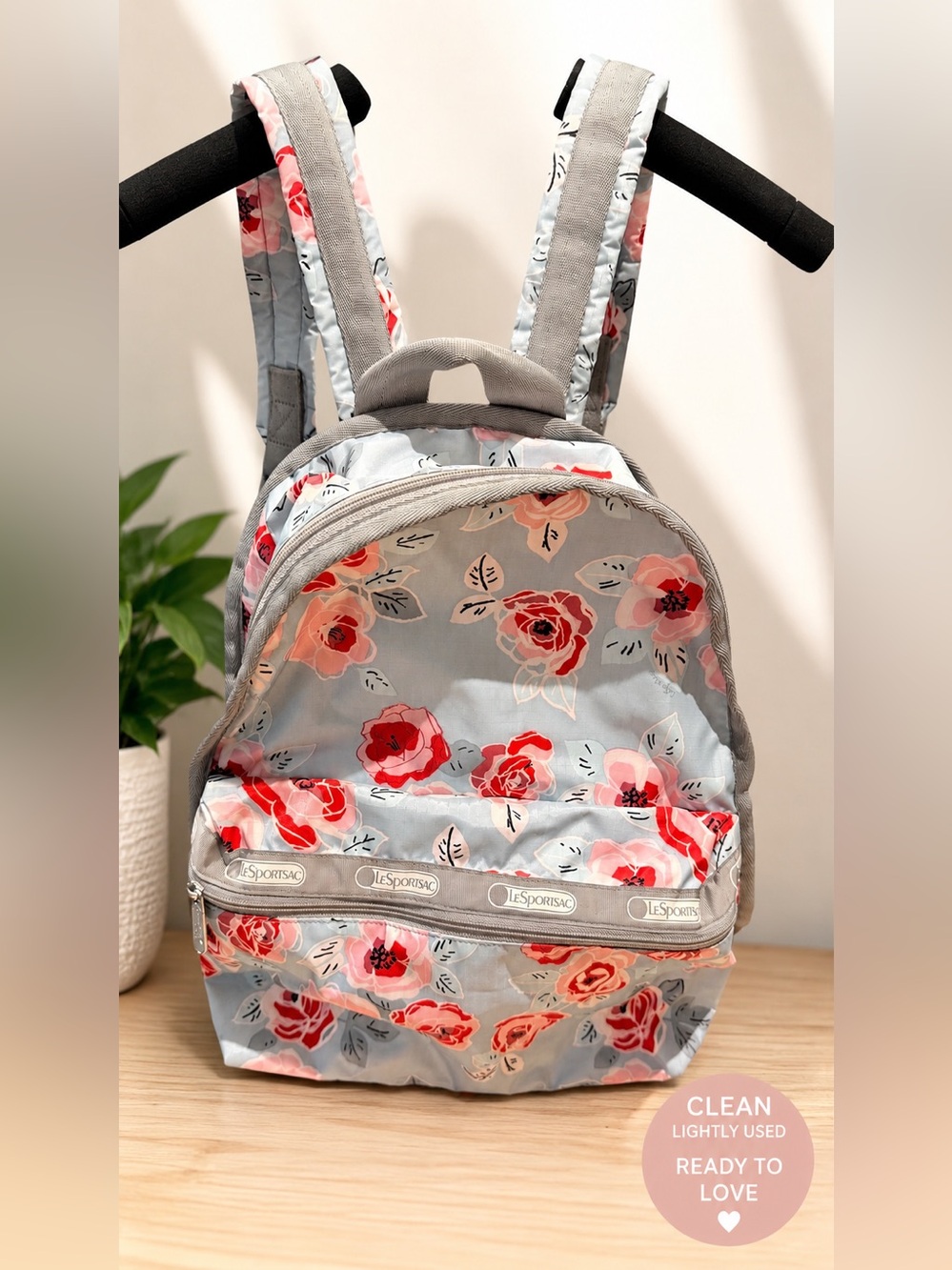 Lesportsac Garden Rose Sky Blue Backpack